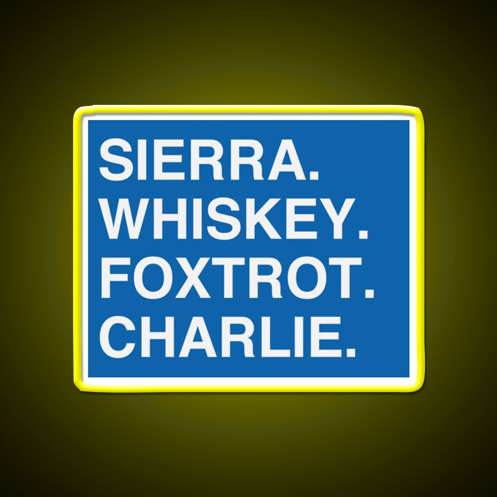 Sierra Whiskey Foxtrot Charlie Whiskey Drink Bar Led Neon Sign Rgb Color