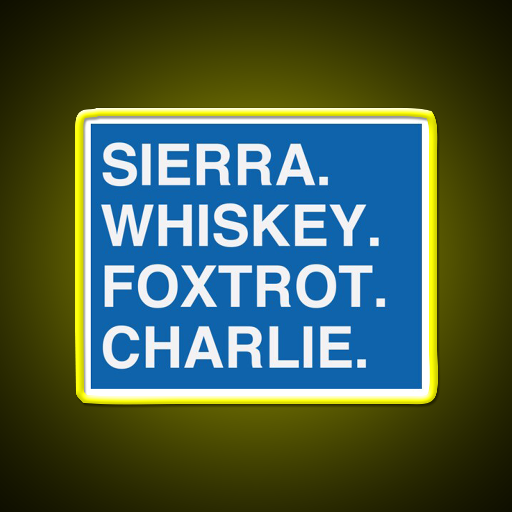 Sierra Whiskey Foxtrot Charlie Whiskey Drink Bar Led Neon Sign Rgb Color