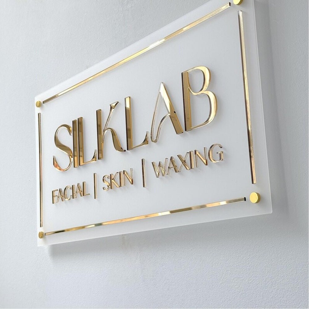 Silklab Facial Skin With White Panel Acrylic Business Logo Sign - Shineneon