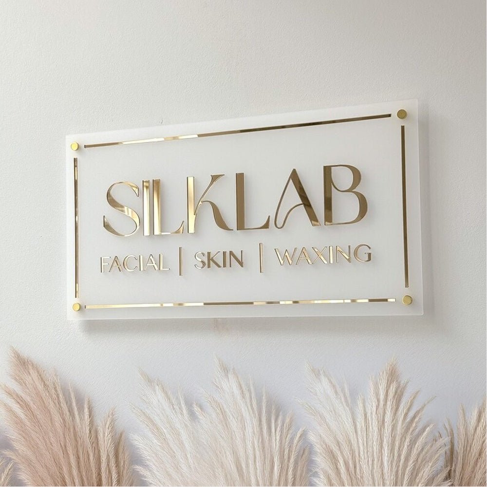 Silklab Facial Skin With White Panel Acrylic Business Logo Sign - Shineneon
