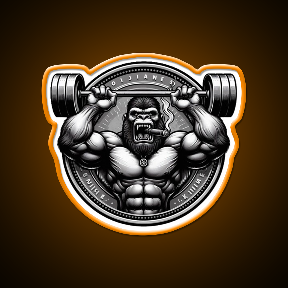 Silver Back Gorrila Lifting Gym Fitness Led Neon Sign Rgb Color - LED neon sign view 6