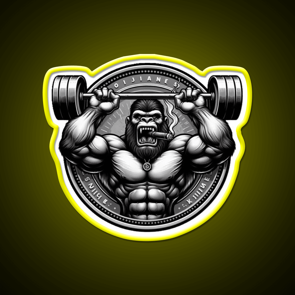 Silver Back Gorrila Lifting Gym Fitness Led Neon Sign Rgb Color - Shineneon