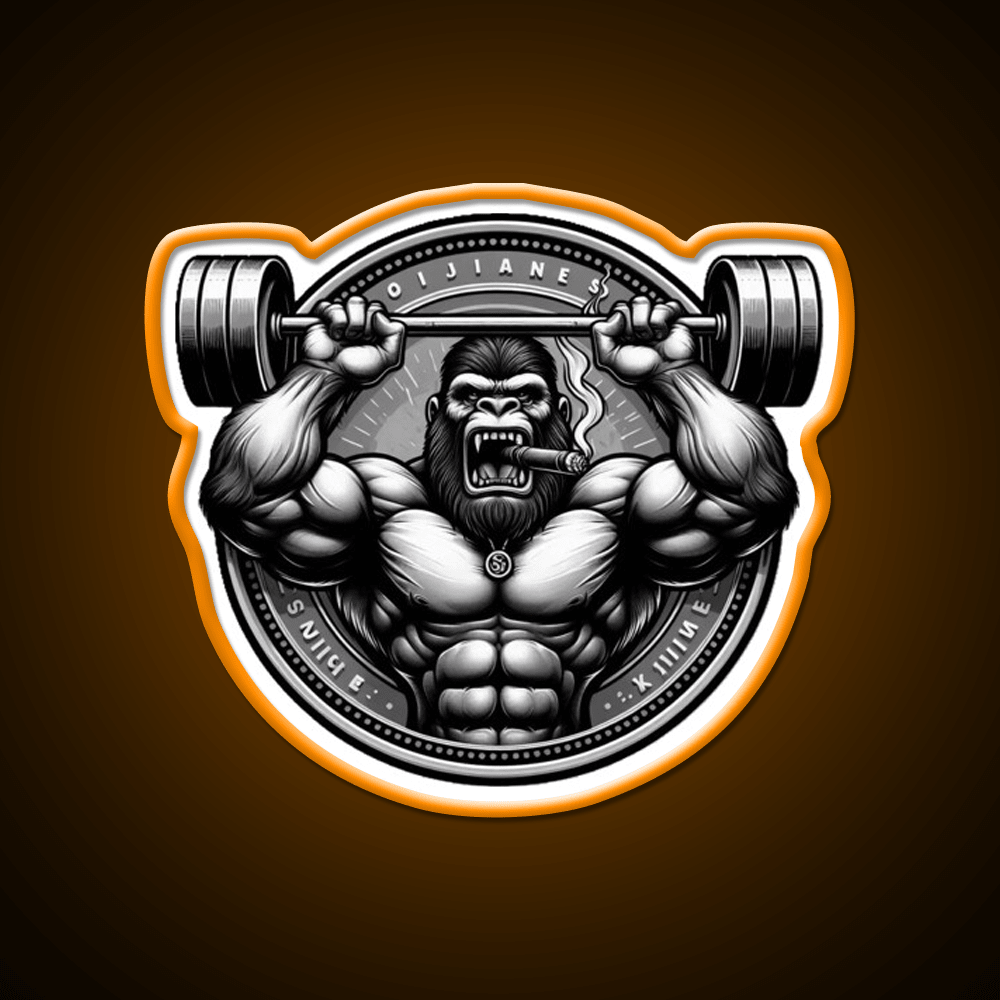 Silver Back Gorrila Lifting Gym Fitness Led Neon Sign Rgb Color - Shineneon