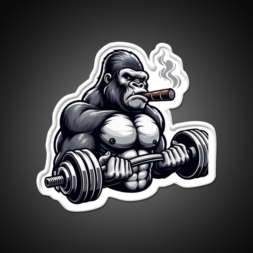 Silverback Gorilla Curling With Styleart Gym Fitness Led Neon Sign Rgb Color - LED neon sign view 11