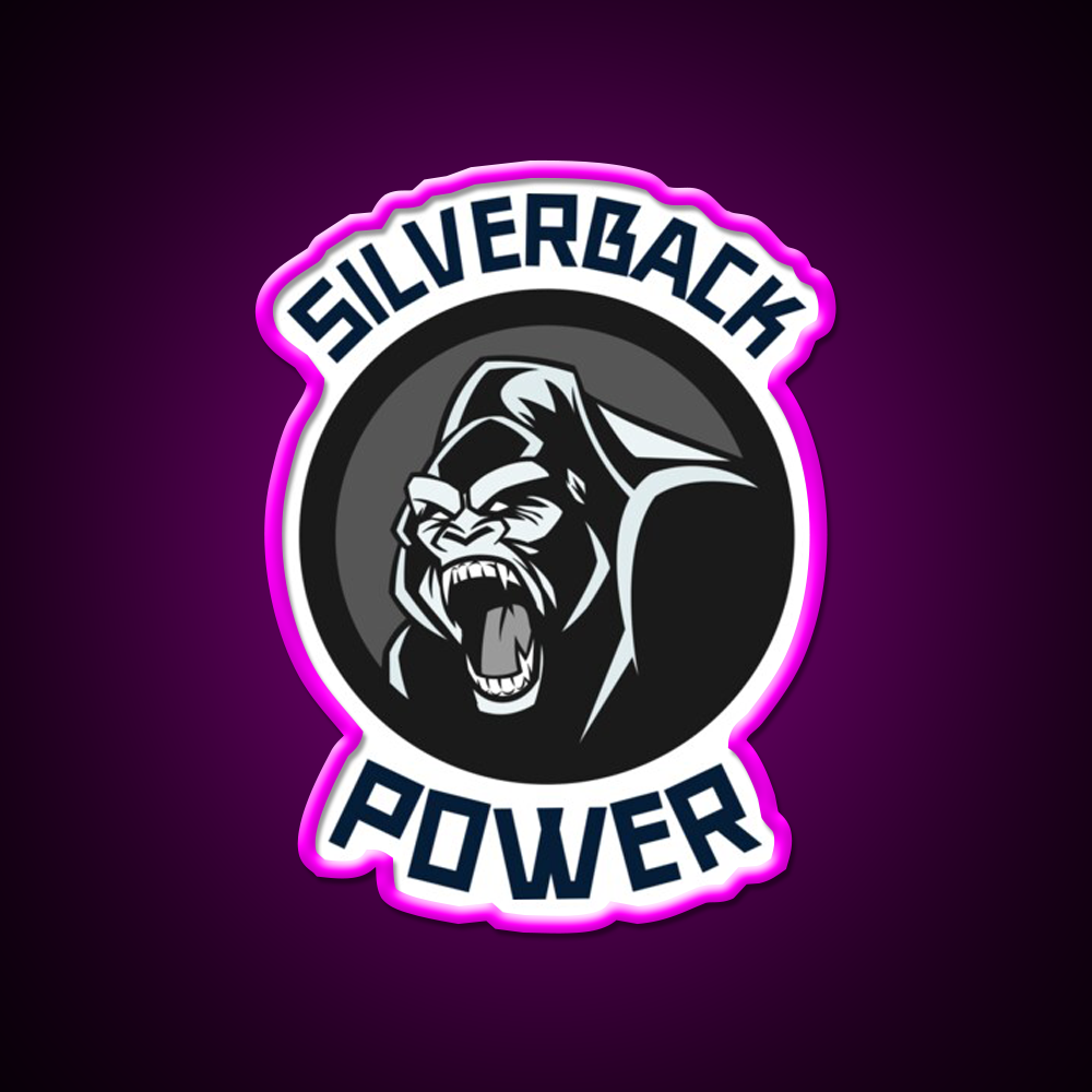 Silverback Gorilla Gym Fitness Led Neon Sign Rgb Color - Neon sign mounted on wall in room