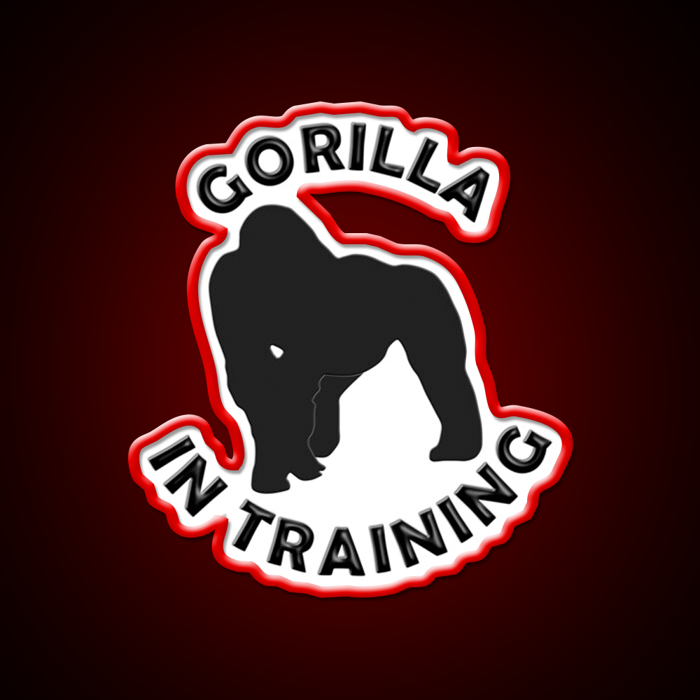 Silverback Gorilla In Training Black Gorilla Gym Fitness Led Neon Sign Rgb Color - LED neon sign view 10