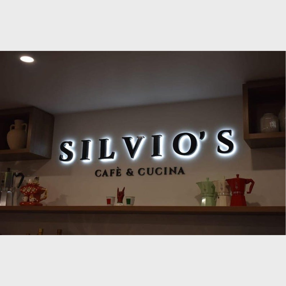 Silvios Cafe Cucina 3D Backlit Channel Letters Led Light Sign