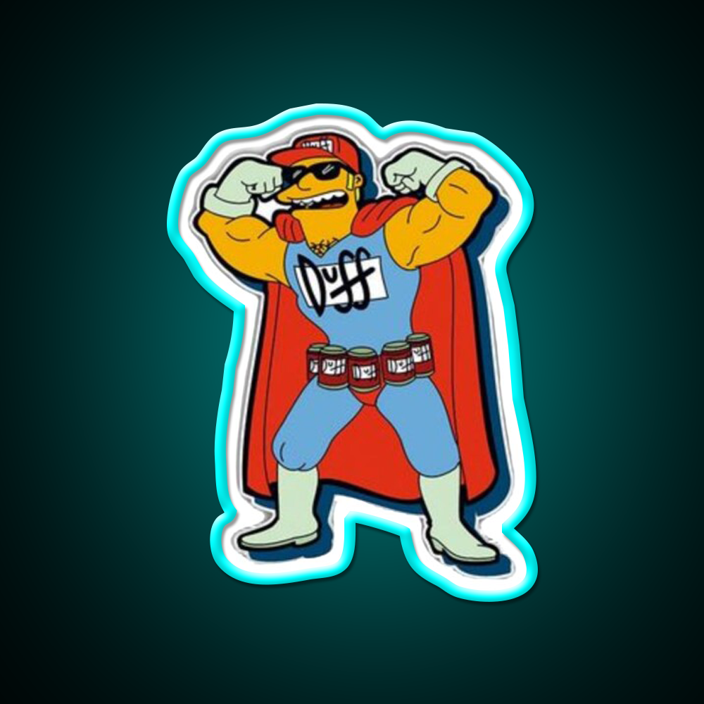 Simpsons Beer Superhero Beer Bar Decor Led Neon Sign Rgb Color - Size and dimension reference
