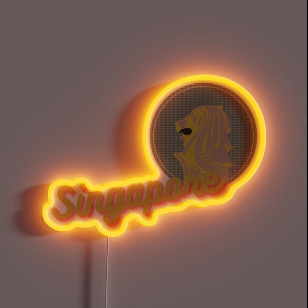 Singapore And Merlion Rgb Led Neon Sign - Shineneon