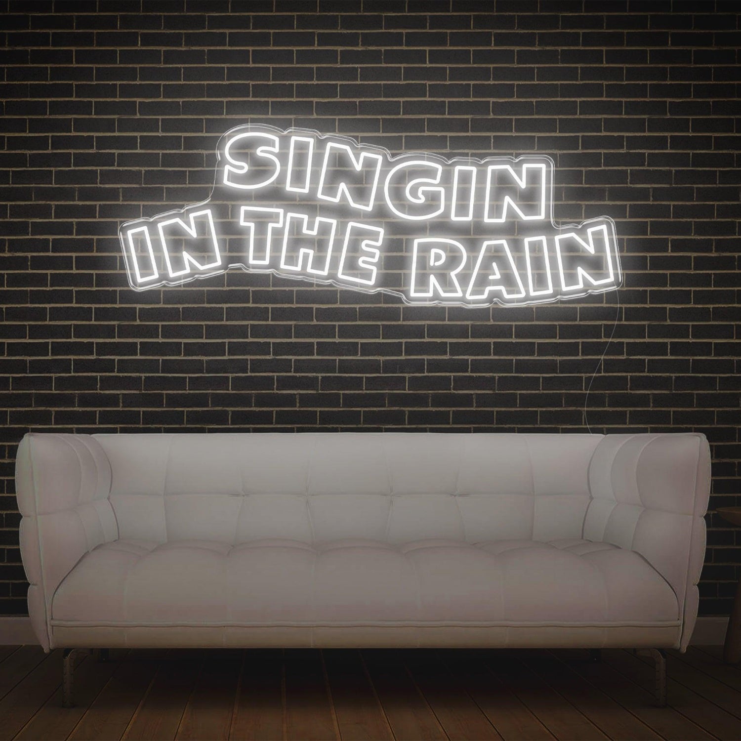 Singing In The Rain Retro Yellow Led Neon Sign For Artistic Indoor Wall Decor | Shineneon