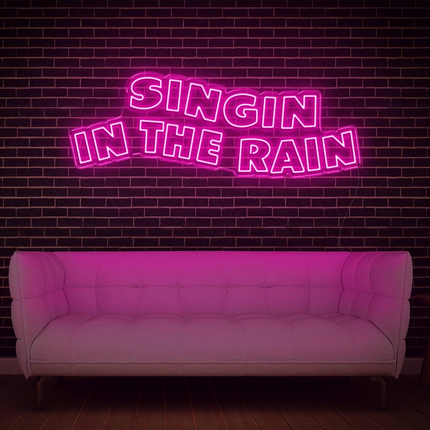 Singing In The Rain Retro Yellow Led Neon Sign For Artistic Indoor Wall Decor | Shineneon