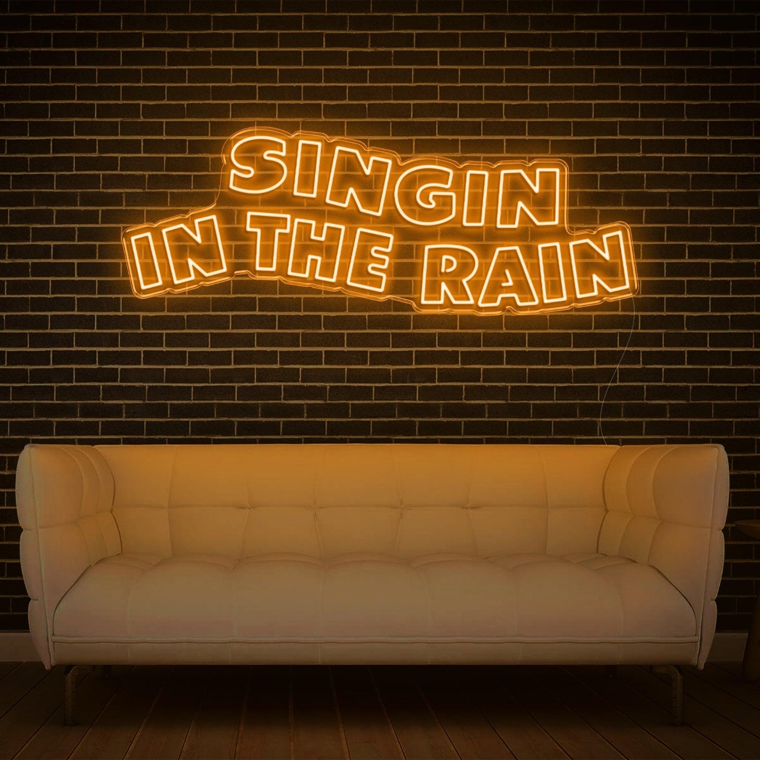 Singing In The Rain Retro Yellow Led Neon Sign For Artistic Indoor Wall Decor | Shineneon