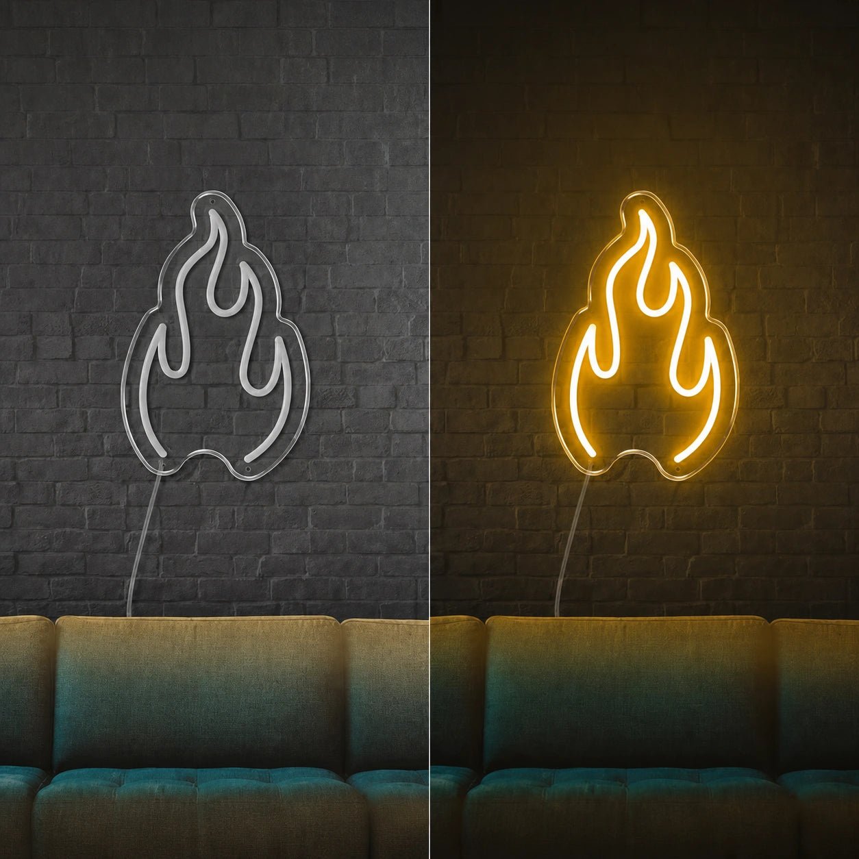 Single Flame Outline Vintage LED Neon Sign - Shineneon