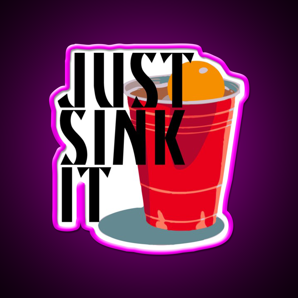 Sink It Beer Bar Decor Led Neon Sign Rgb Color - Neon sign mounted on wall in room