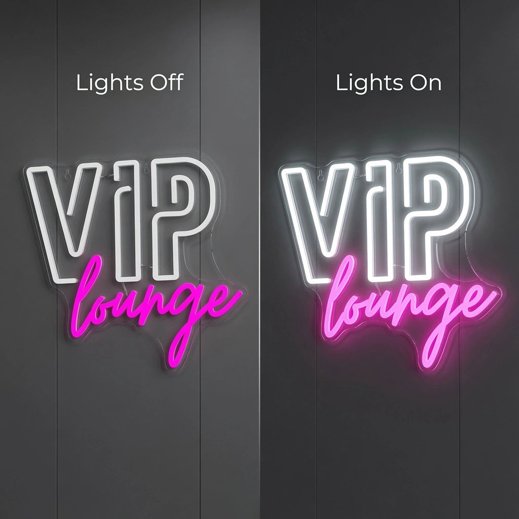Sip Lounge LED Neon Sign - 06 Day Night Comparison
