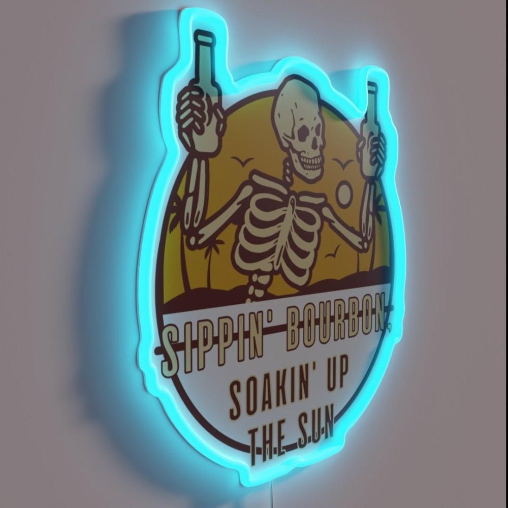 Sippin Bourbon Soakin Up The Sun Rgb Led Neon Sign - Shineneon