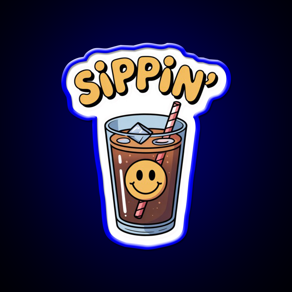 Sippin Coffee Cafe Led Neon Sign Espresso Bar Art Rgb Color