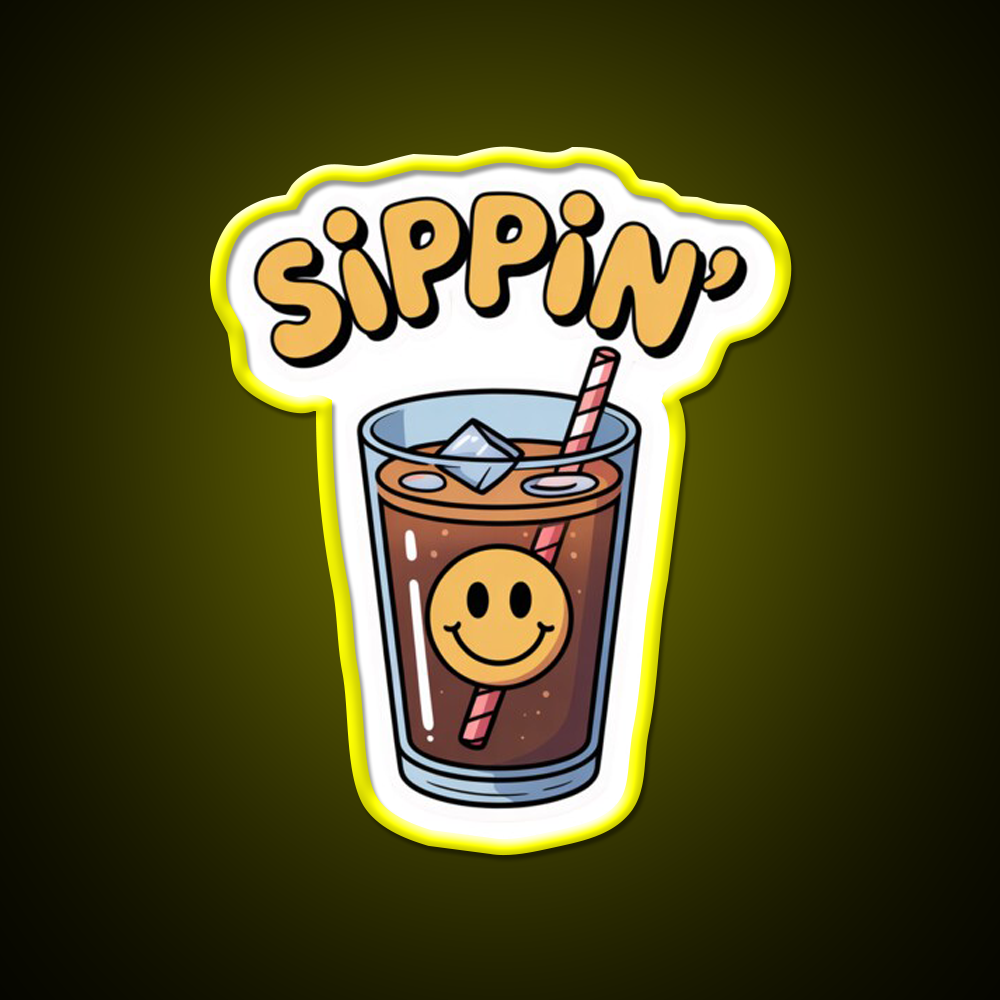 Sippin Coffee Cafe Led Neon Sign Espresso Bar Art Rgb Color