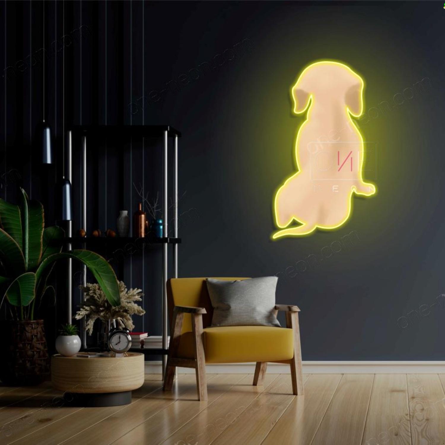 Sitting Dachshund Teal Led Neon Sign For Home Decor | Shineneon