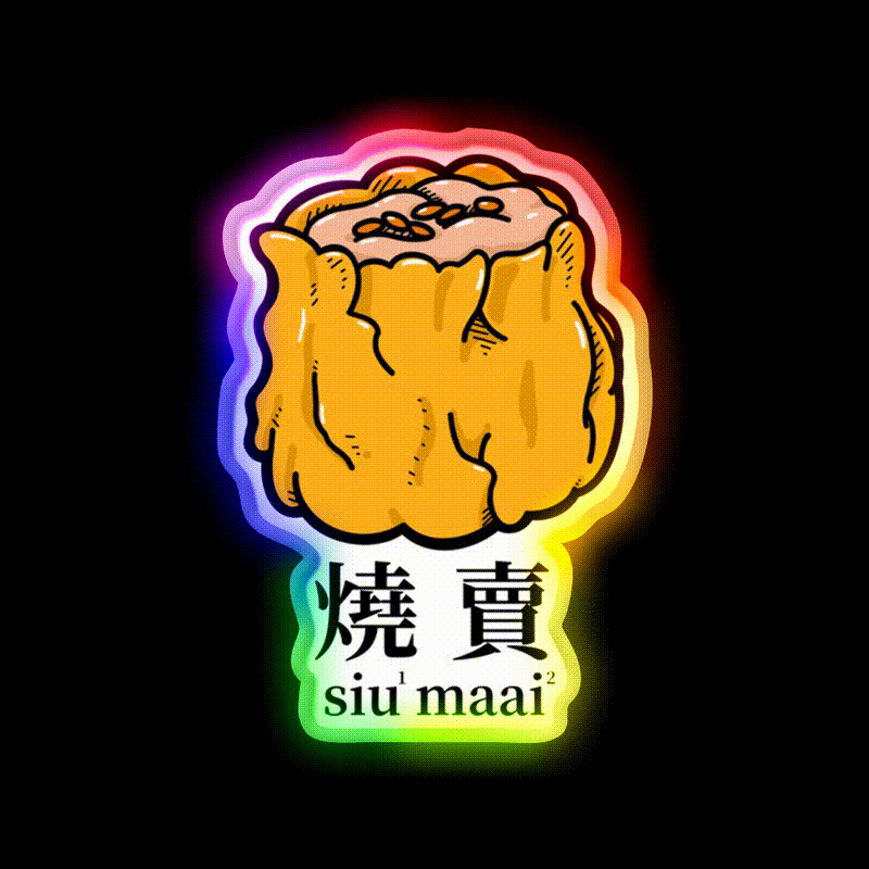 Siu Mai Hong Kong Dim Sum Led Neon Sign Chinese Food Rgb Color - LED neon sign close-up detail