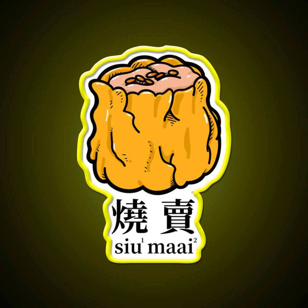 Siu Mai Hong Kong Dim Sum Led Neon Sign Chinese Food Rgb Color - Custom LED neon sign front view