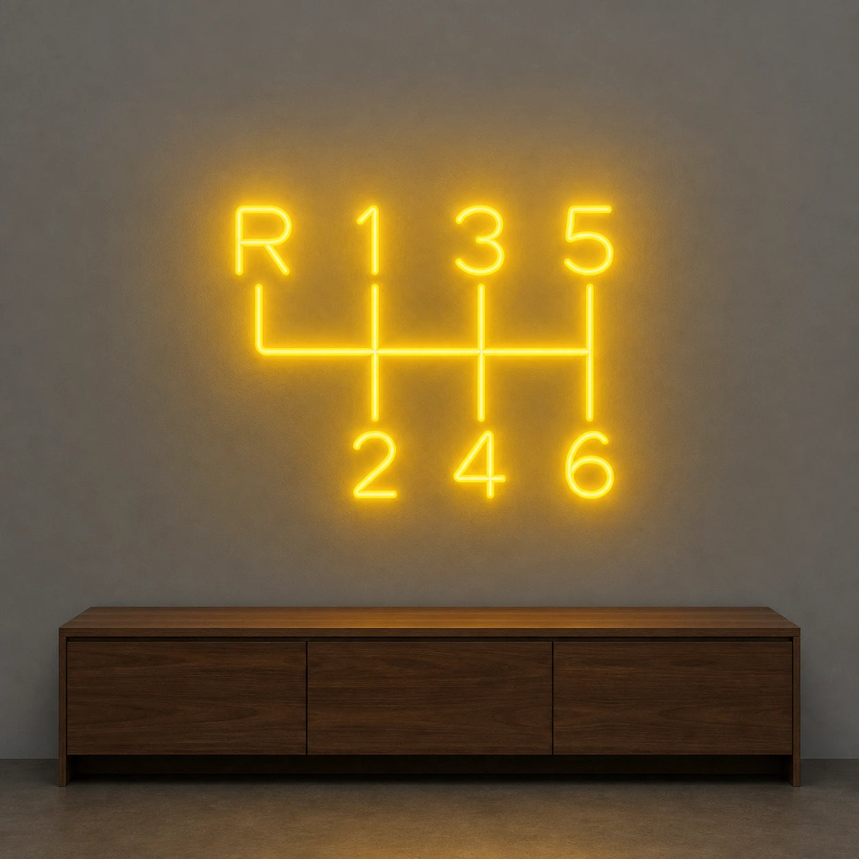 Six Speed Gear Shift Pattern LED Neon Sign Garage Man Cave Neon Sign size image