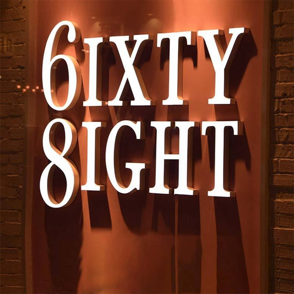 Sixty Eight 3D Frontlit Channel Letters Led Light Sign