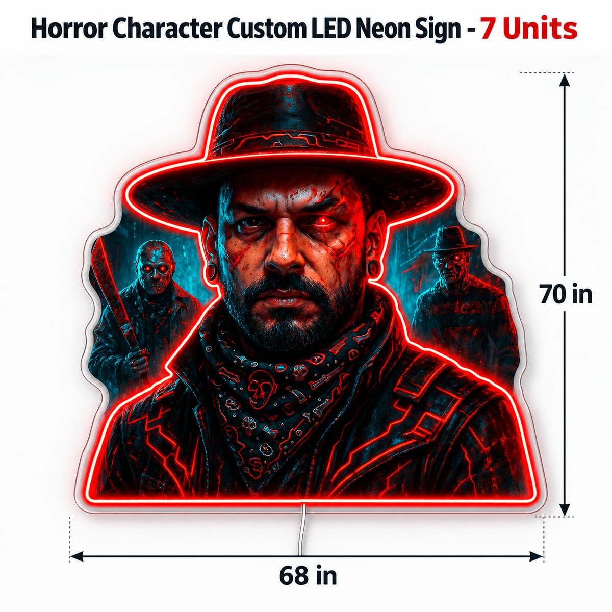 Horror Character Custom LED Neon Sign - 7 Unites