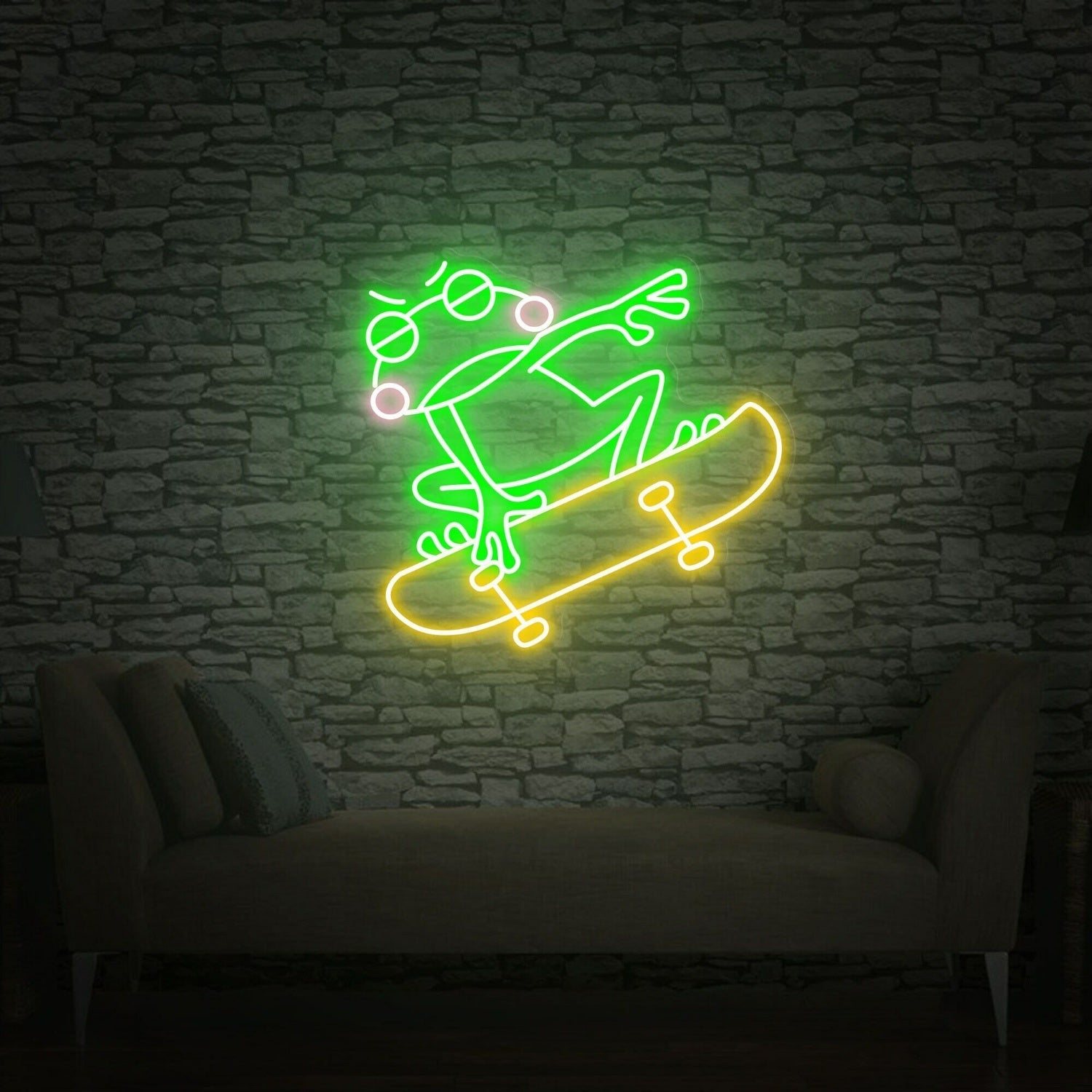 Skate Shop Bedroom With Skateboard Frog Led Neon Sign - Shineneon