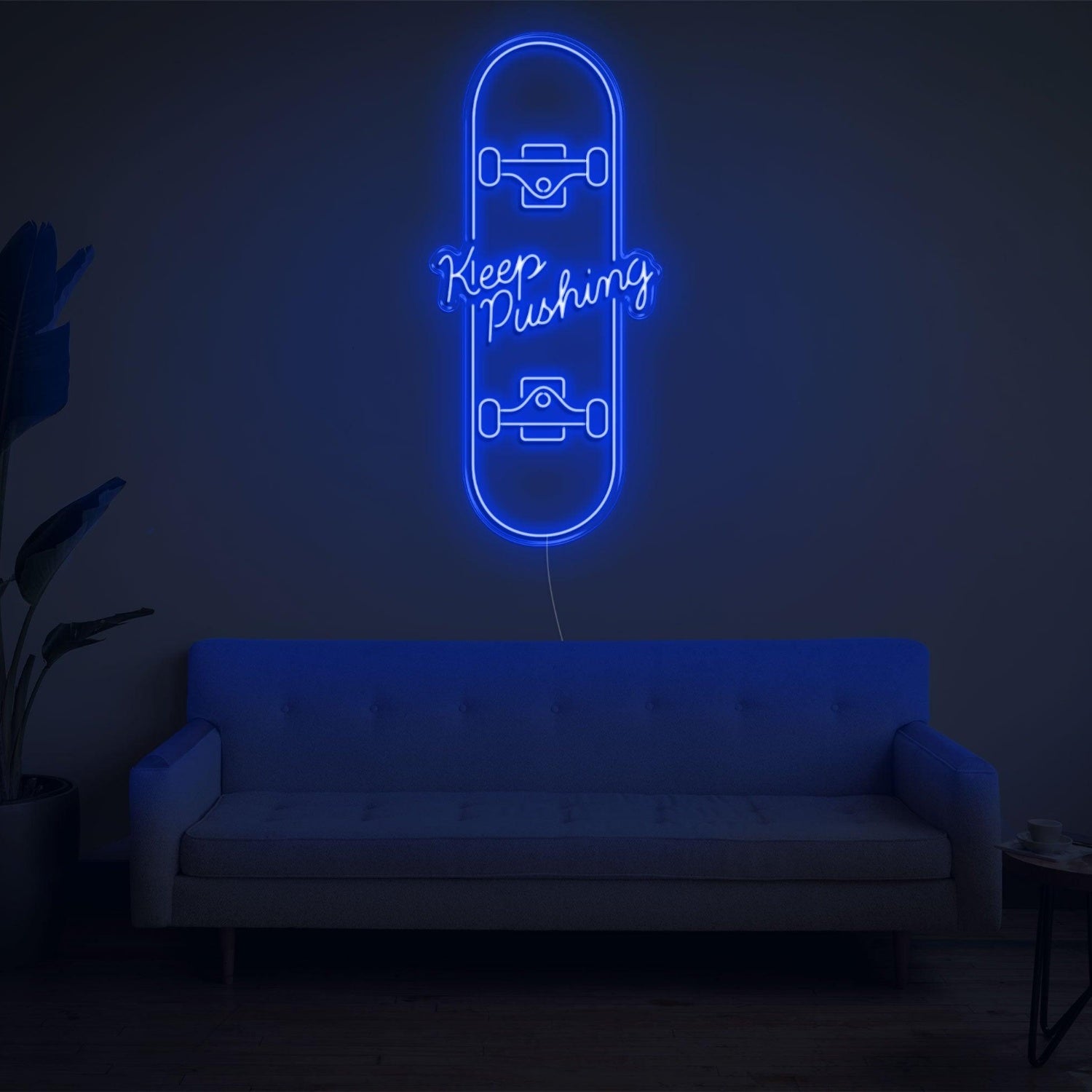 Skateboard Keep Pushing Warm Yellow Led Neon Sign For Home Studio Decor | Shineneon