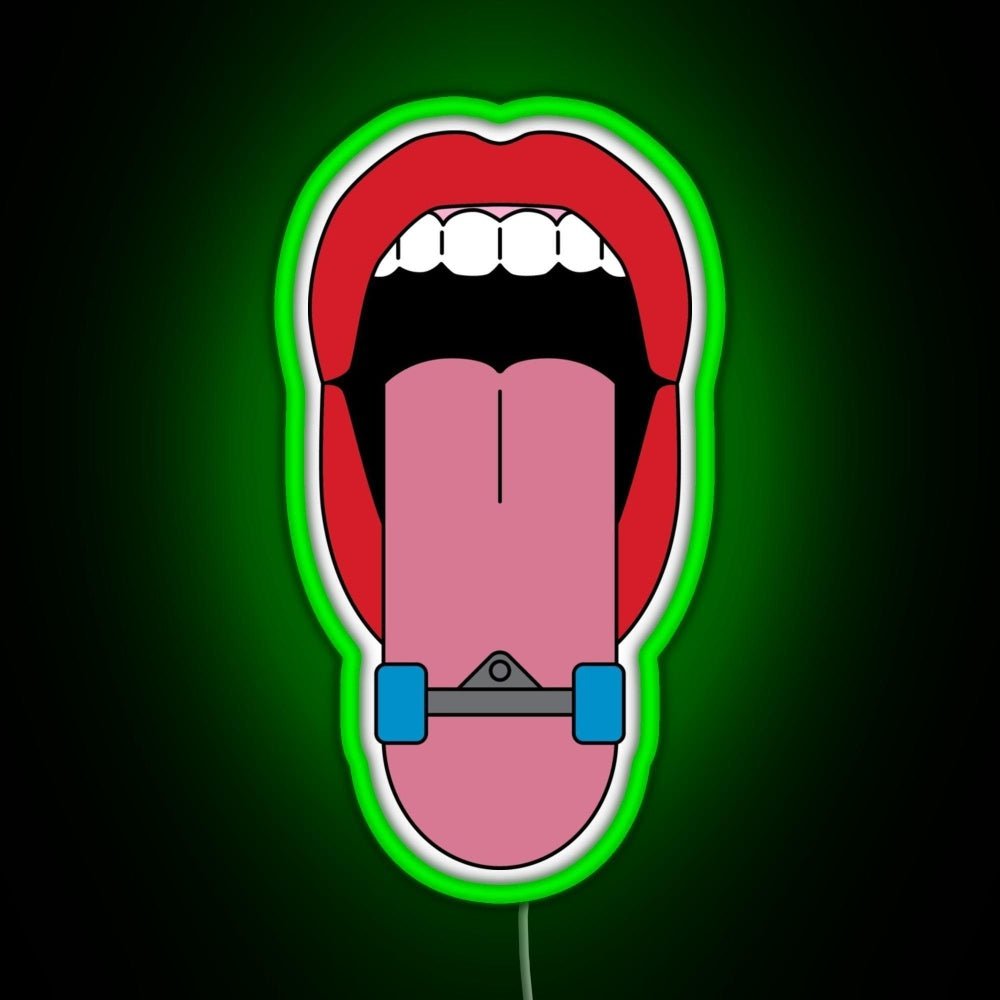 Skateboard Tongue Rgb Led Neon Sign Pop Wall Art - Shineneon