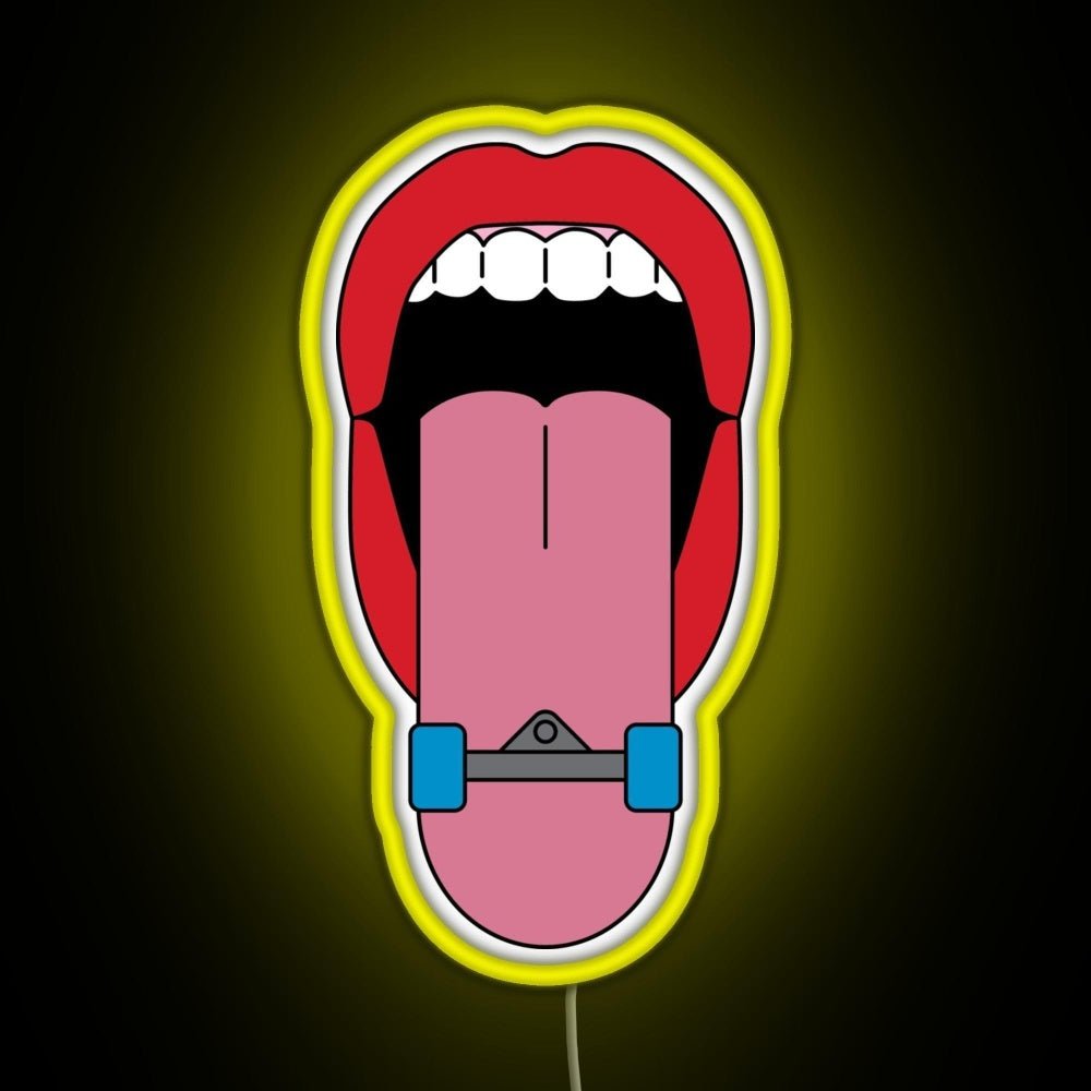 Skateboard Tongue Rgb Led Neon Sign Pop Wall Art - Shineneon