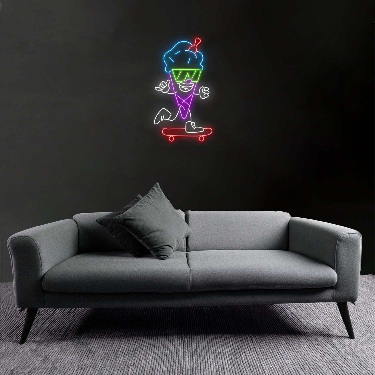 Skateboarding Ice Cream Led Neon Sign | Shineneon