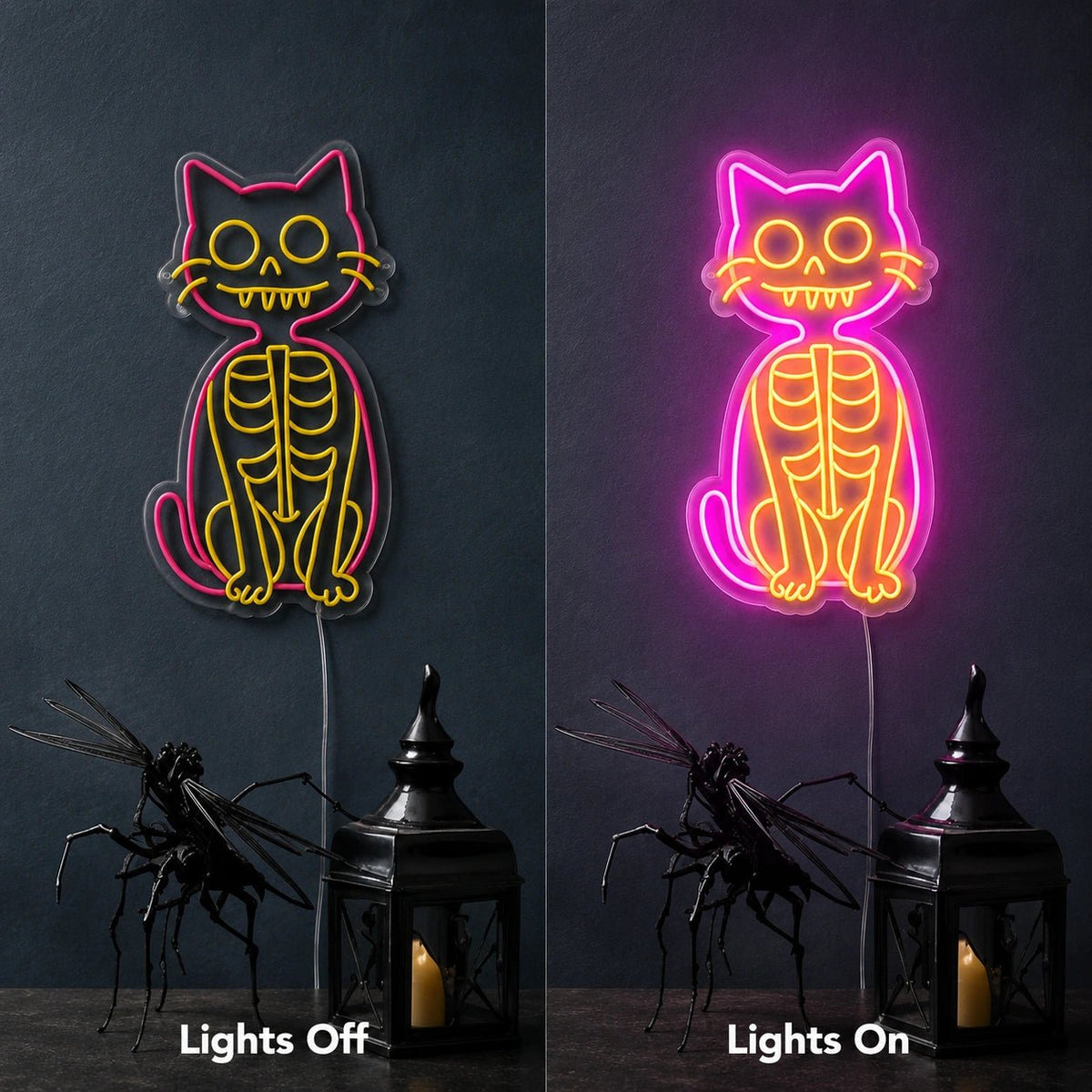 Skeleton Cat LED Neon Sign - Shineneon