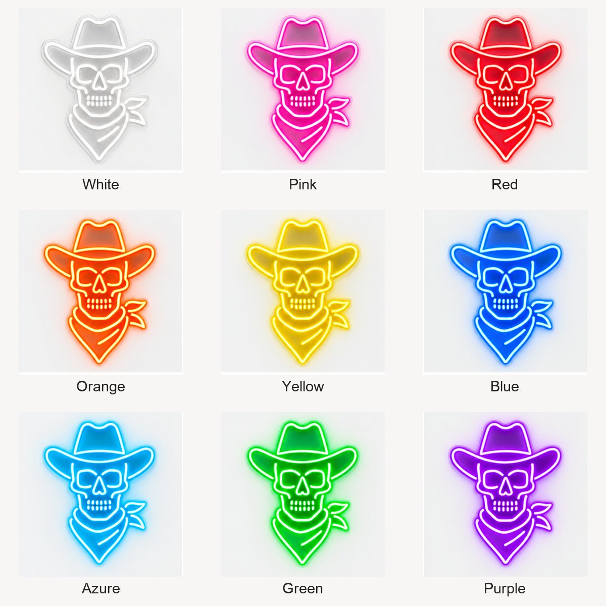 Skeleton Cowboy Hat Scarf Vintage LED Neon Sign Garage Neon Sign - Shineneon