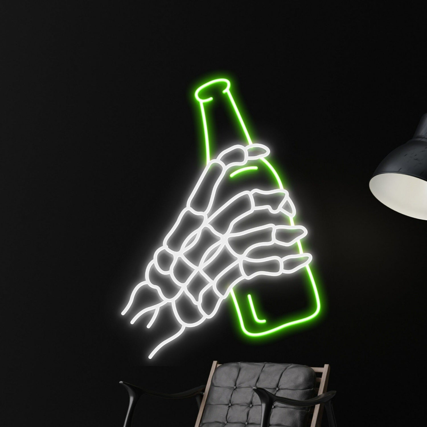Skeleton Drinking Beer Led Neon Sign | Shineneon