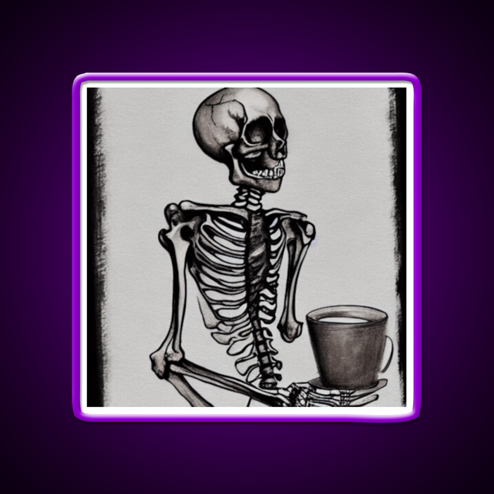 Skeleton Drinks Coffee Seasons Cafe Led Neon Sign Espresso Bar Art Rgb Color