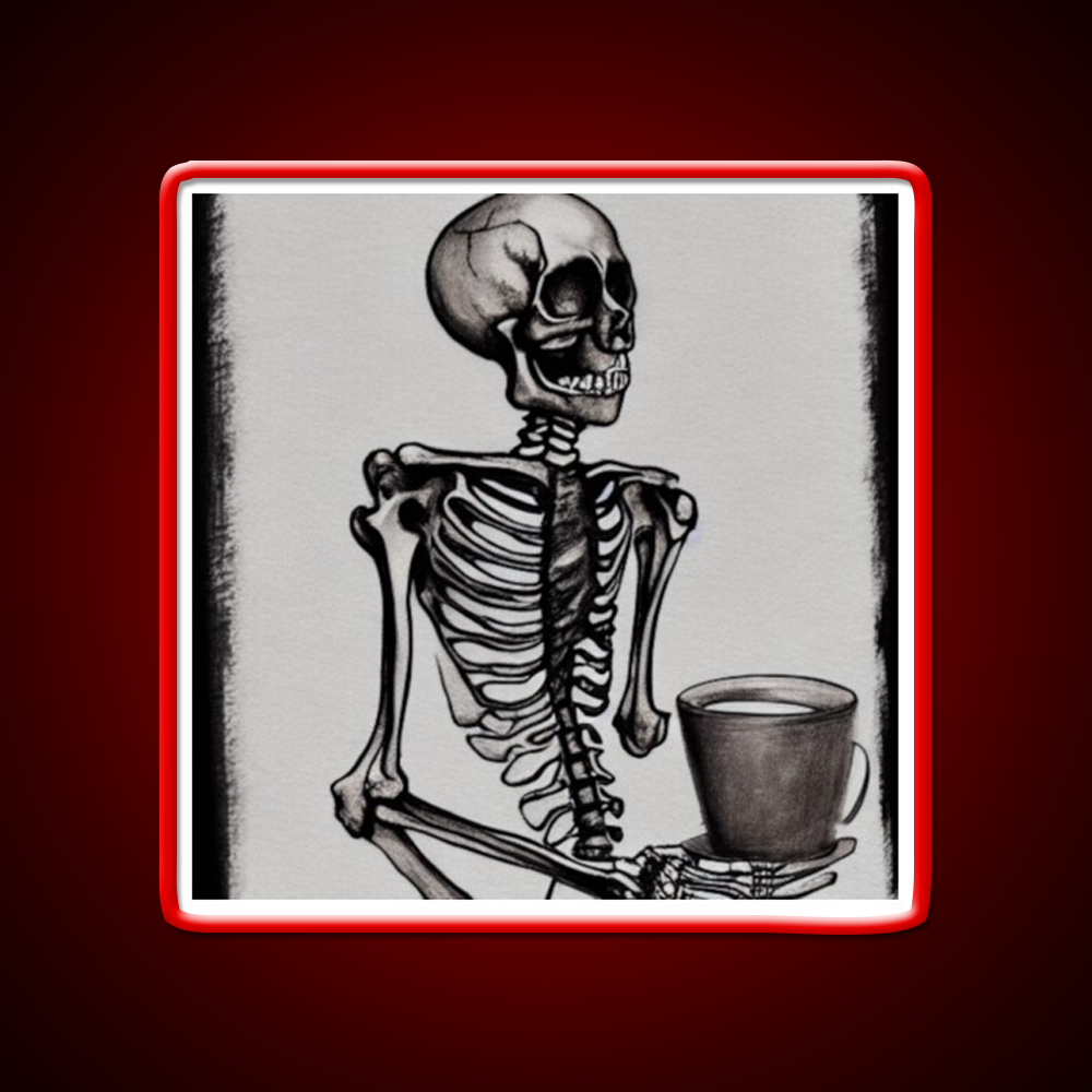 Skeleton Drinks Coffee Seasons Cafe Led Neon Sign Espresso Bar Art Rgb Color