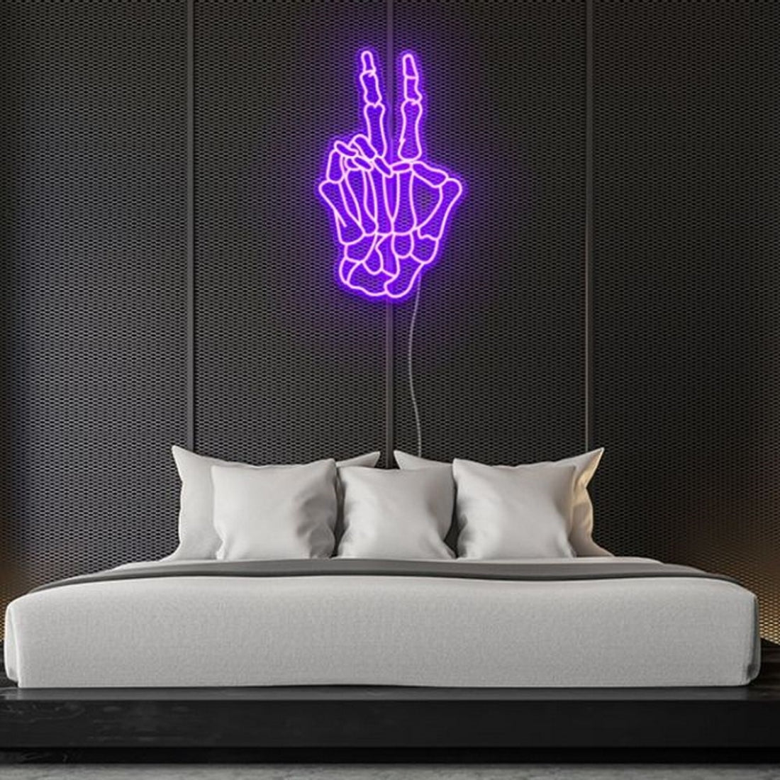 Skeleton Hand Peace Led Sign Business Neon Sign - Shineneon