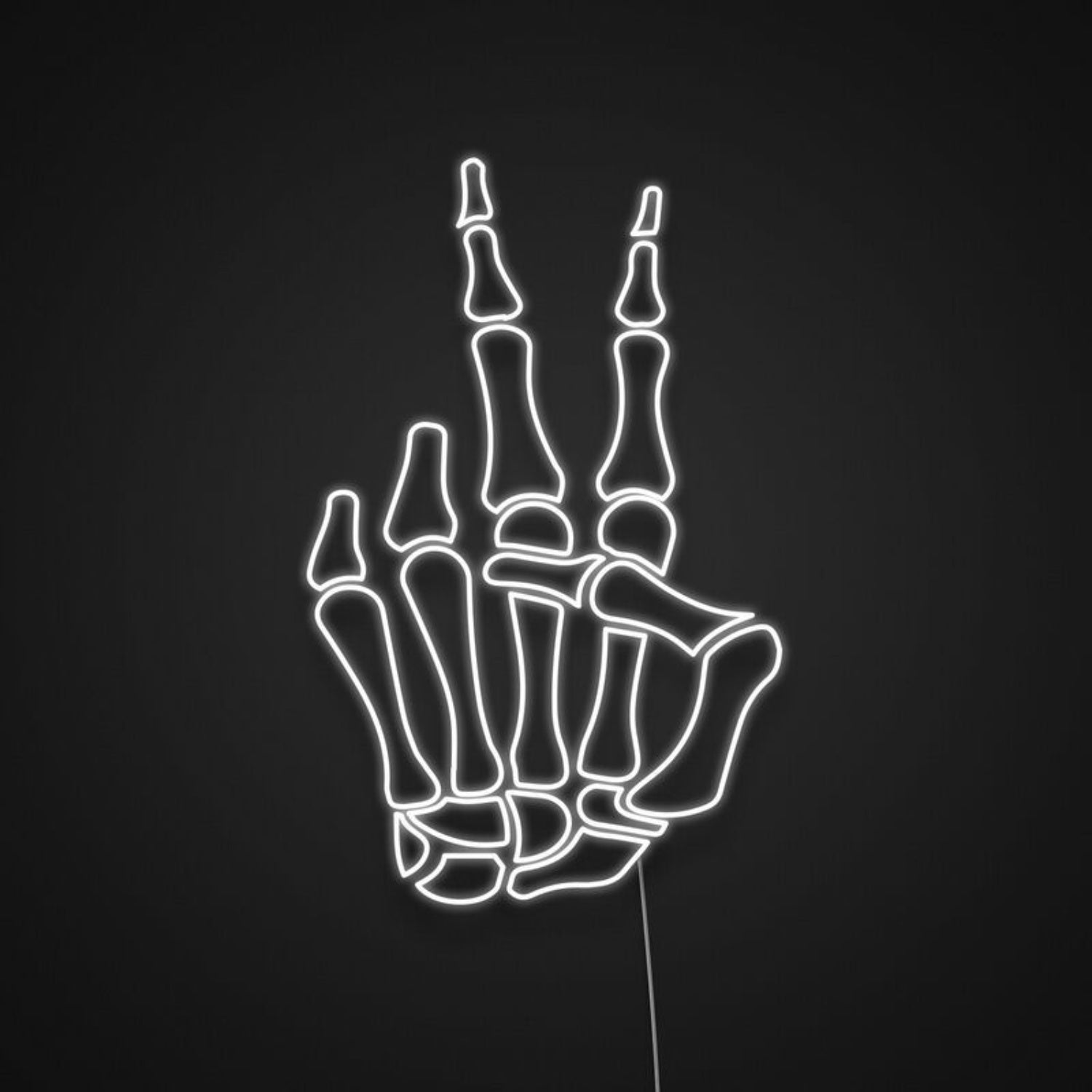 Skeleton Hand Peace Sign Neon Sign For Edgy And Unique Decor | Shineneon