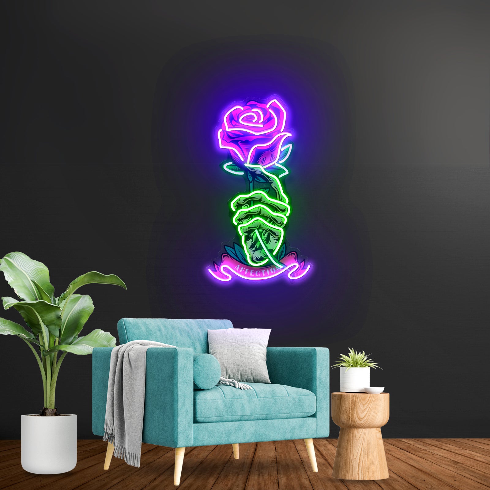 Skull And Headphones Custom Led Signs Artwork For Sale