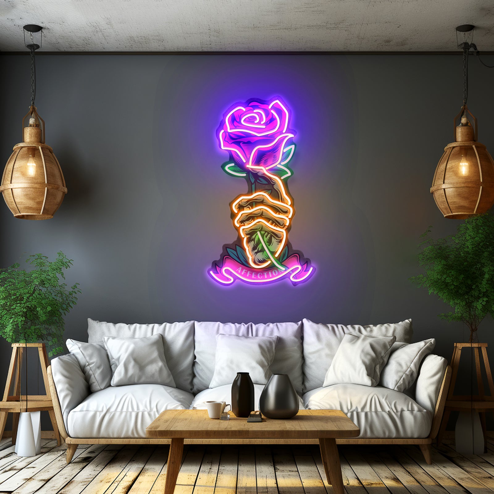Skull And Headphones Custom Led Signs Artwork For Sale