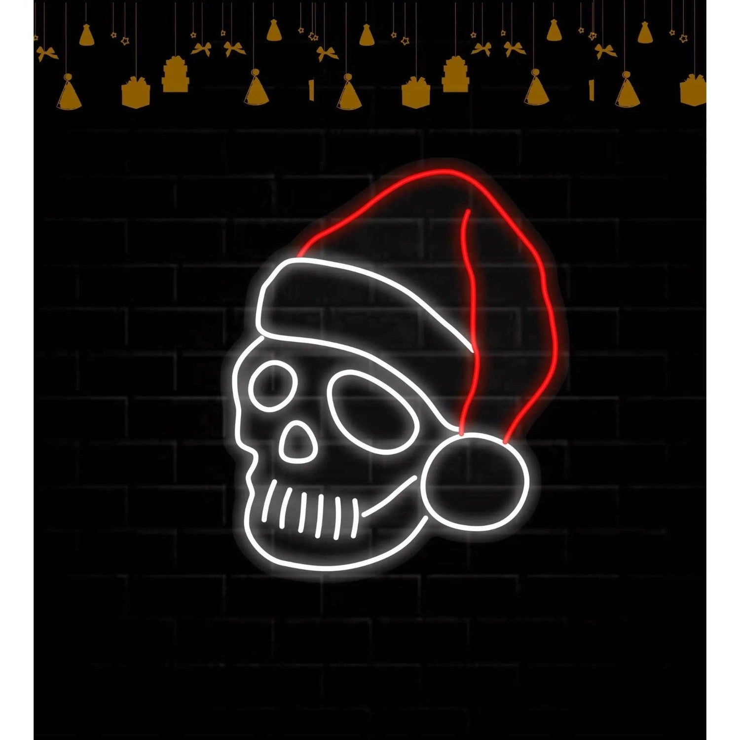 Skeleton Santa Led Neon Sign For Edgy Christmas Indoor Decor | Shineneon