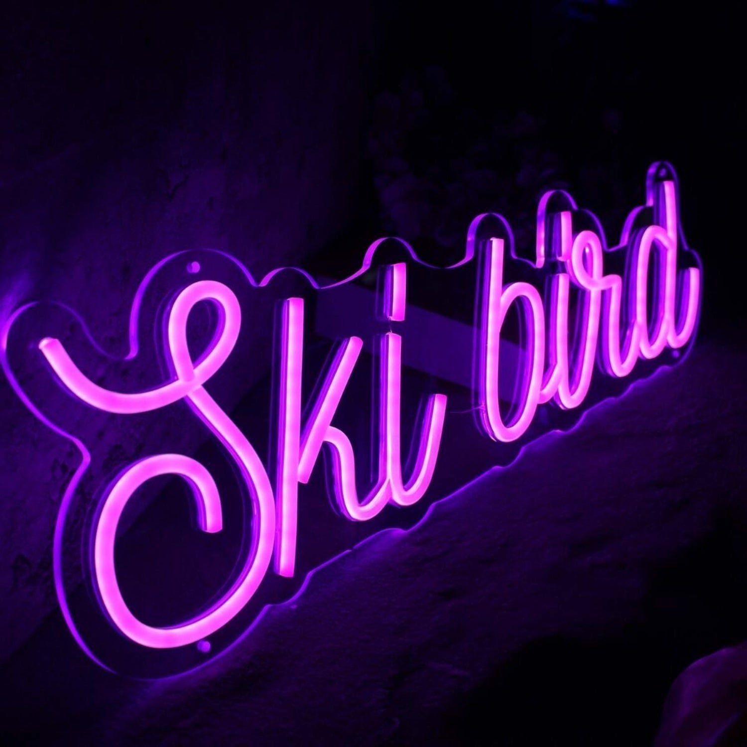 Ski Bird Purple Led Neon Sign - Shineneon