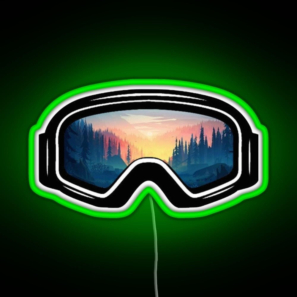 Ski Goggles Trees In The Sunset Design Rgb Neon Sign - Shineneon