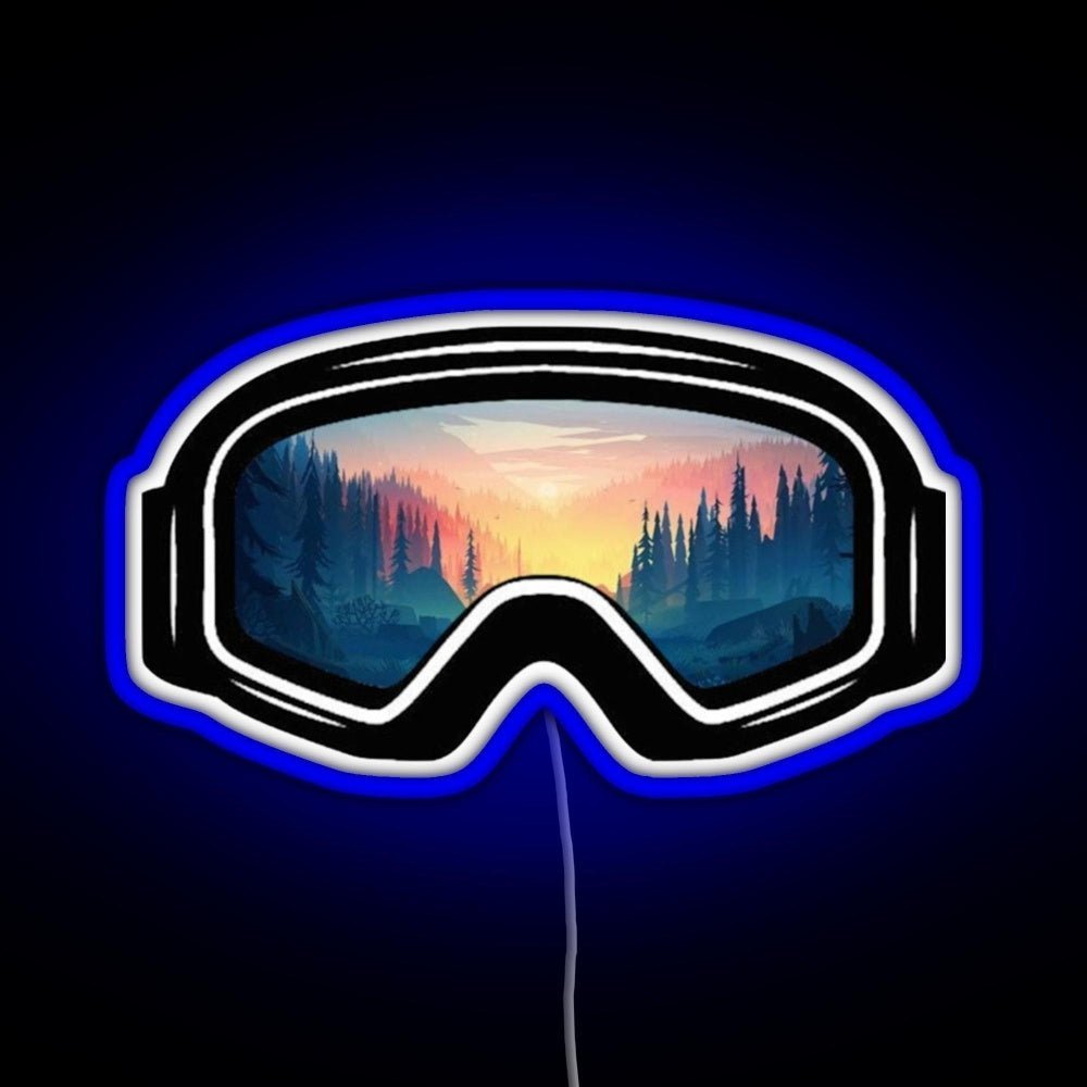 Ski Goggles Trees In The Sunset Design Rgb Neon Sign - Shineneon