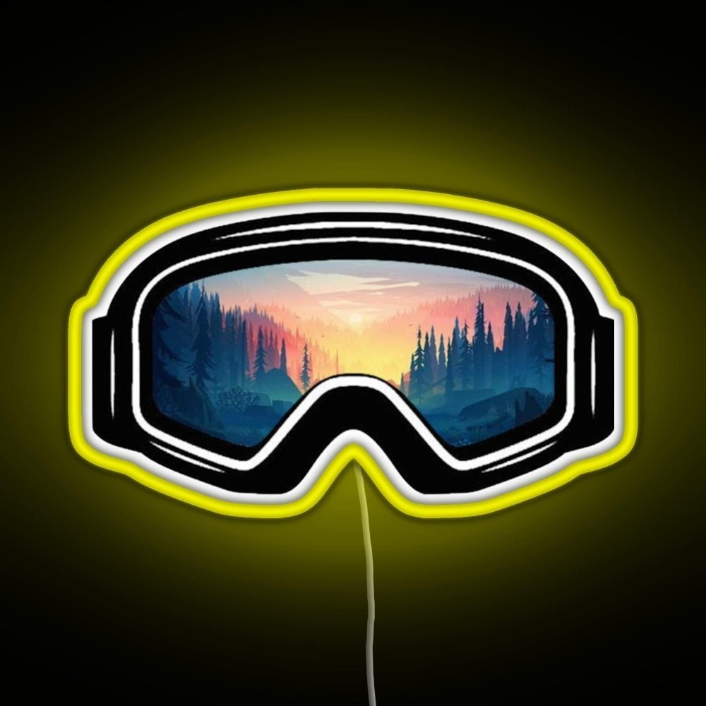 Ski Goggles Trees In The Sunset Design Rgb Neon Sign - Shineneon