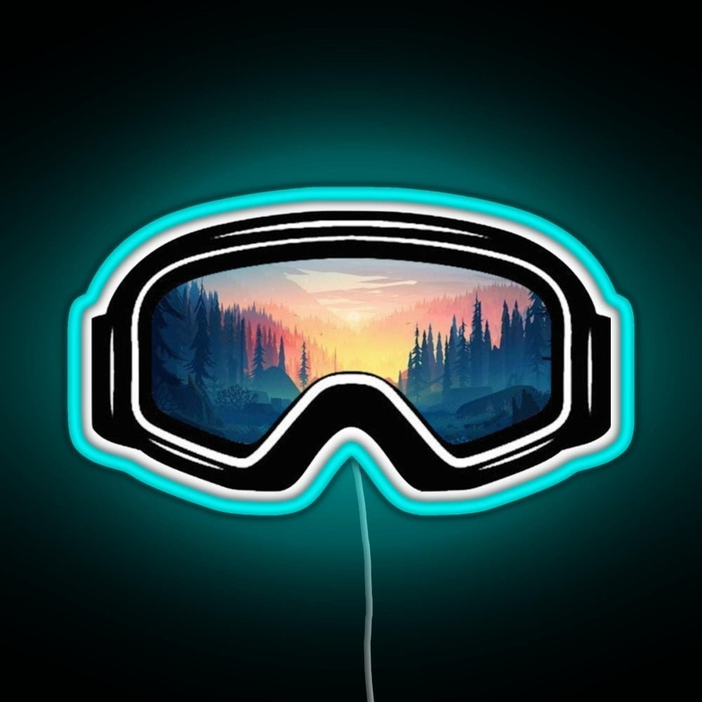 Ski Goggles Trees In The Sunset Design Rgb Neon Sign - Shineneon