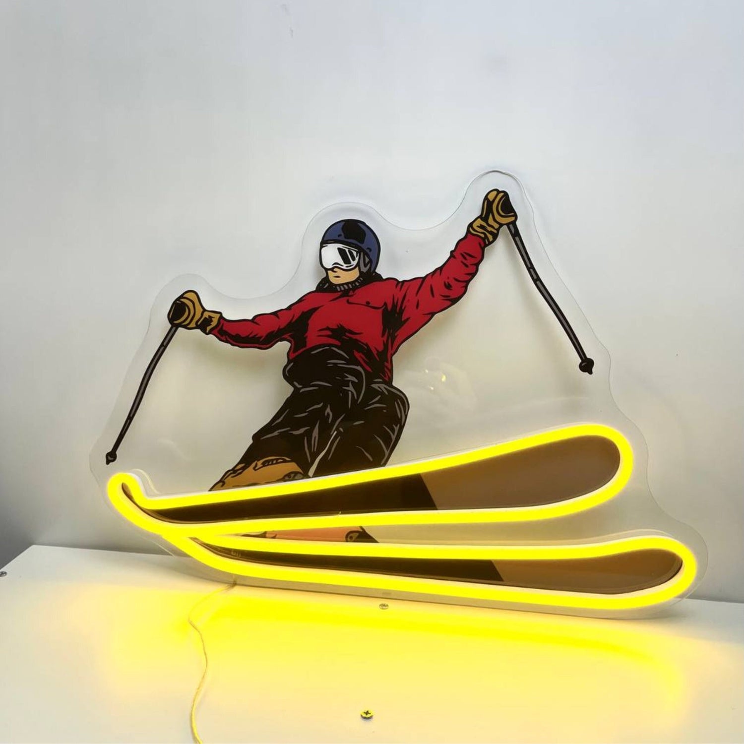 Skier Acrylic Led Neon Sign for Wall Decor | Shineneon