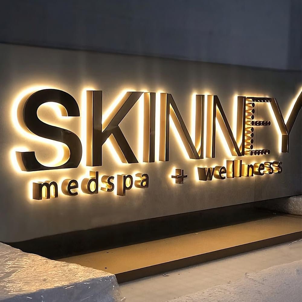 Skinney Medspa With Wellness 3D Backlit Letters Business Metal Led Sign - Shineneon